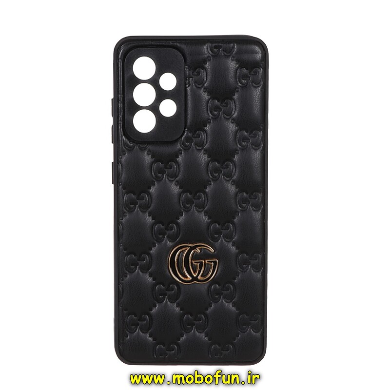 قاب گوشی Galaxy A52 4G - Galaxy A52 5G - Galaxy A52S سامسونگ طرح دار پافر چرمی محافظ لنز دار گوچی GUCCI مشکی کد 24958