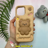 قاب گوشی iPhone 12 Pro Max - iPhone 13 Pro Max آیفون سیلیکونی پاک کنی طرح خرسی LUCK BEAR برجسته نسکافه ای کد 25194