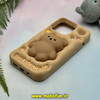 قاب گوشی iPhone 13 Pro - iPhone 14 Pro - iPhone 15 Pro آیفون سیلیکونی پاک کنی طرح خرسی LUCK BEAR برجسته نسکافه ای کد 25196