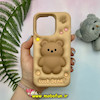 قاب گوشی iPhone 13 Pro - iPhone 14 Pro - iPhone 15 Pro آیفون سیلیکونی پاک کنی طرح خرسی LUCK BEAR برجسته نسکافه ای کد 25196