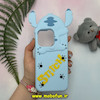 قاب گوشی iPhone 14 Pro - iPhone 15 Pro آیفون سیلیکونی پاک کنی طرح استیج گوش دار Stitch برجسته آبی روشن کد 25215
