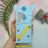 قاب گوشی Galaxy S23 Ultra سامسونگ سیلیکونی پاک کنی طرح استیج گوش دار Stitch برجسته آبی روشن کد 25219