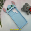 قاب گوشی Galaxy S23 Ultra سامسونگ سیلیکونی پاک کنی طرح استیج گوش دار Stitch برجسته آبی روشن کد 25219