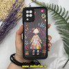 قاب گوشی Galaxy A12 - Galaxy M12 سامسونگ طرح سیلیکونی Solid چرمی کبریتی محافظ لنزدار بند دار کنفی طرح دخترونه مشکی کد 13885