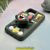 قاب گوشی iPhone 13 - iPhone 14 - iPhone 15 آیفون سیلیکونی پاک کنی پاپ سوکت دار طرح گربه تام TOM کد 25263