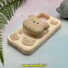 قاب گوشی iPhone 13 - iPhone 14 - iPhone 15 آیفون سیلیکونی پاک کنی پاپ سوکت دار طرح خرسی تدی کد 25269