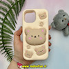 قاب گوشی iPhone 13 - iPhone 14 - iPhone 15 آیفون سیلیکونی پاک کنی پاپ سوکت دار طرح خرسی تدی کد 25269