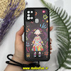 قاب گوشی Galaxy A21S سامسونگ طرح سیلیکونی Solid چرمی کبریتی محافظ لنزدار بند دار کنفی طرح دخترونه مشکی کد 13929