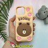 قاب گوشی iPhone 13 - iPhone 14 - iPhone 15 آیفون سیلیکونی پاک کنی طرح خرسی تدی Brown کد 25278