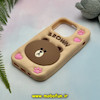 قاب گوشی iPhone 13 Pro - iPhone 14 Pro - iPhone 15 Pro آیفون سیلیکونی پاک کنی طرح خرسی تدی Brown کد 25279