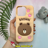 قاب گوشی iPhone 15 Pro Max آیفون سیلیکونی پاک کنی طرح خرسی تدی Brown کد 25280