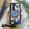 قاب گوشی Galaxy A35 سامسونگ طرح سیلیکونی Solid چرمی کبریتی محافظ لنزدار بند دار کنفی طرح پروانه آبی کد 13962