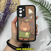 قاب گوشی Galaxy A35 سامسونگ طرح سیلیکونی Solid چرمی کبریتی محافظ لنزدار بند دار کنفی طرح تدی قهوه ای کد 13963