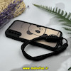 قاب گوشی Galaxy A30S - Galaxy A50S - Galaxy A50 سامسونگ طرح سیلیکونی Solid چرمی کبریتی محافظ لنزدار بند دار کنفی طرح پاندا مشکی کد 13968