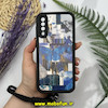 قاب گوشی Galaxy A30S - Galaxy A50S - Galaxy A50 سامسونگ طرح سیلیکونی Solid چرمی کبریتی محافظ لنزدار بند دار کنفی طرح پروانه آبی کد 13969