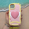قاب گوشی iPhone 13 - iPhone 14 - iPhone 15 آیفون سیلیکونی پاک کنی طرح LUCKY قلبی صورتی برجسته کد 25321