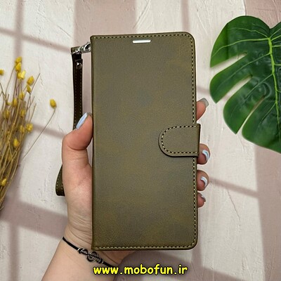 کیف گوشی Galaxy A9 2018 سامسونگ مگنتی طرح چرم کتابی بند چرمی سبز کد 14486