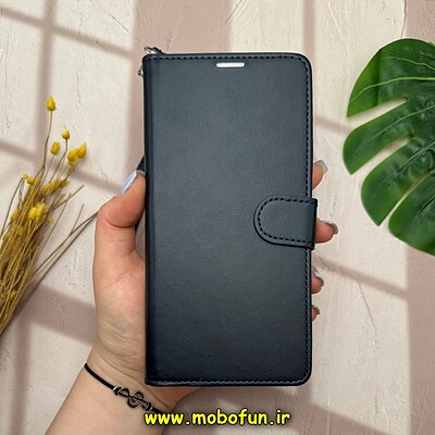 کیف گوشی Galaxy Note 8 سامسونگ مگنتی طرح چرم کتابی بند چرمی سرمه ای کد 14498