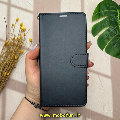 کیف گوشی Galaxy S20 plus سامسونگ مگنتی محافظ لنز دار طرح چرم کتابی بند چرمی سرمه ای کد 14554