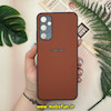 قاب گوشی Galaxy A05S سامسونگ اورجینال چرمی سخت Hard سوزنی محافظ لنزدار قهوه ای کد 14362