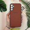 قاب گوشی Galaxy A15 سامسونگ اورجینال چرمی سخت Hard سوزنی محافظ لنزدار قهوه ای کد 14374