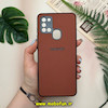 قاب گوشی Galaxy A21S سامسونگ اورجینال چرمی سخت Hard سوزنی محافظ لنزدار قهوه ای کد 14384