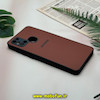 قاب گوشی Galaxy A21S سامسونگ اورجینال چرمی سخت Hard سوزنی محافظ لنزدار قهوه ای کد 14384