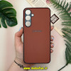 قاب گوشی Galaxy A35 سامسونگ اورجینال چرمی سخت Hard سوزنی محافظ لنزدار قهوه ای کد 14387
