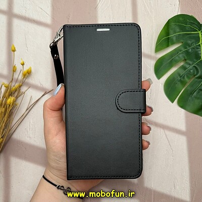 کیف گوشی Galaxy S22 plus سامسونگ مگنتی محافظ لنز دار طرح چرم کتابی بند چرمی مشکی کد 14563