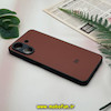 قاب گوشی Redmi 13C - Poco C65 شیائومی اورجینال چرمی سخت Hard سوزنی محافظ لنزدار قهوه ای کد 14422
