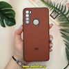 قاب گوشی Redmi Note 8 - Redmi Note 8 2021 شیائومی اورجینال چرمی سخت Hard سوزنی محافظ لنزدار قهوه ای کد 14426