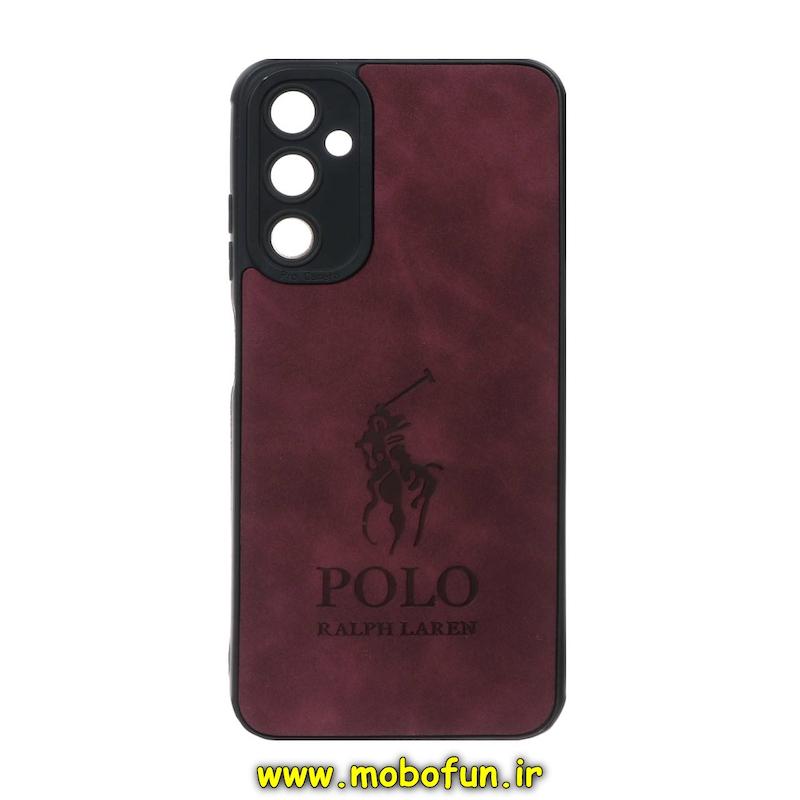 قاب گوشی Galaxy A05S سامسونگ طرح ژله ای چرمی جیر ساده پولو POLO RALPH زرشکی کد 25610