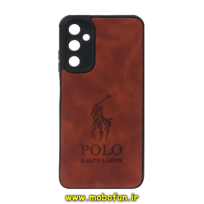 قاب گوشی Galaxy A05S سامسونگ طرح ژله ای چرمی جیر ساده پولو POLO RALPH قهوه ای روشن کد 25611