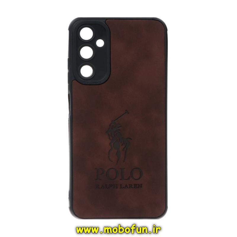 قاب گوشی Galaxy A05S سامسونگ طرح ژله ای چرمی جیر ساده پولو POLO RALPH قهوه ای تیره کد 25612