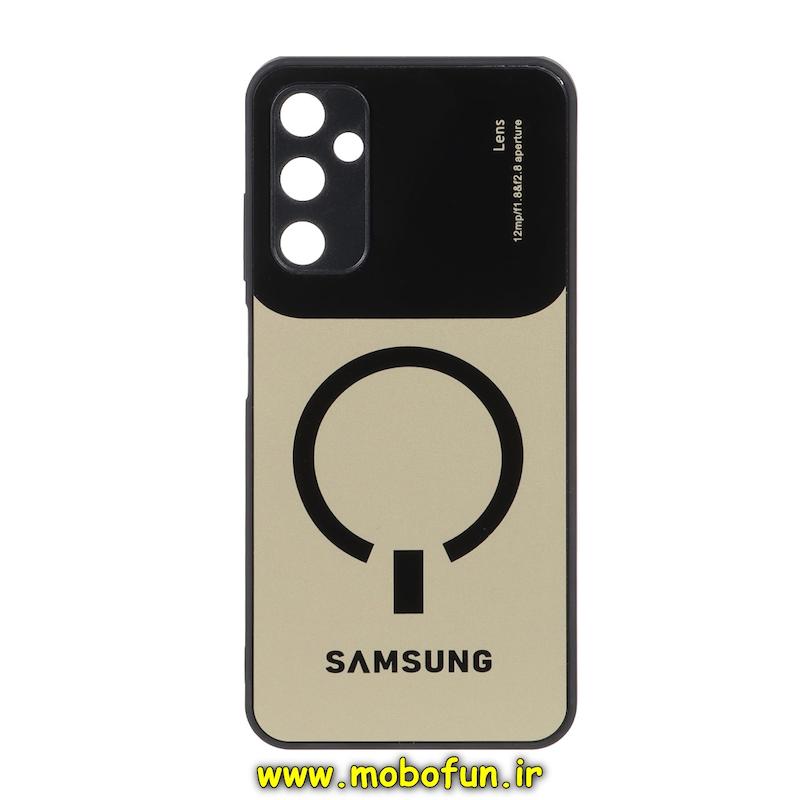 قاب گوشی Galaxy A05S سامسونگ PVD مدل LENS طرح مگ سیف محافظ لنز دار مشکی طلایی کد 25616
