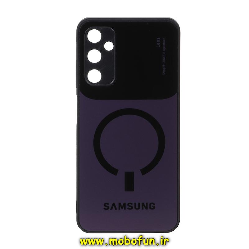 قاب گوشی Galaxy A05S سامسونگ PVD مدل LENS طرح مگ سیف محافظ لنز دار مشکی بنفش کد 25617