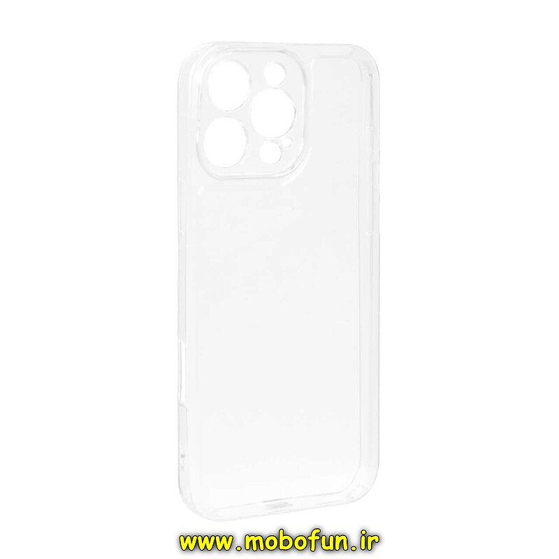 قاب گوشی iPhone 16 Pro Max آیفون طرح ژله ای شفاف بی رنگ SPACE ایربگ دار محافظ لنز دار کد 25799