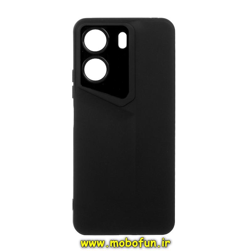 قاب گوشی Redmi 13C - Poco C65 شیائومی Porsche Design سیلیکونی ژله ای محافظ لنز دار مشکی کد 25954