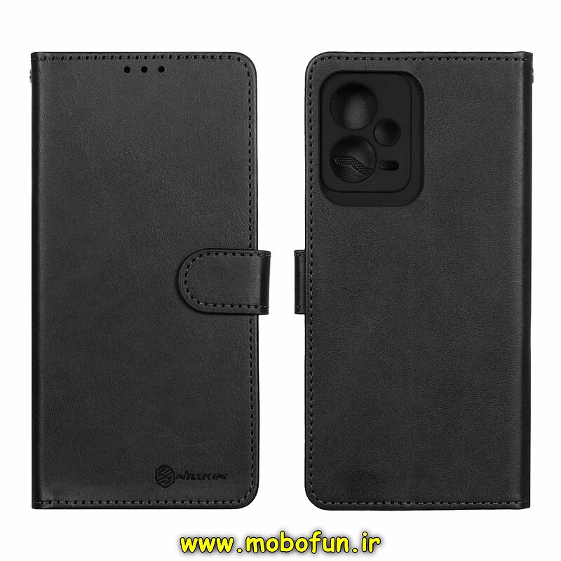 کیف گوشی Poco X5 - Redmi Note 12 5G شیائومی مگنتی نیلکین NILLKIN طرح چرم کتابی محافظ لنزدار مشکی کد 25993