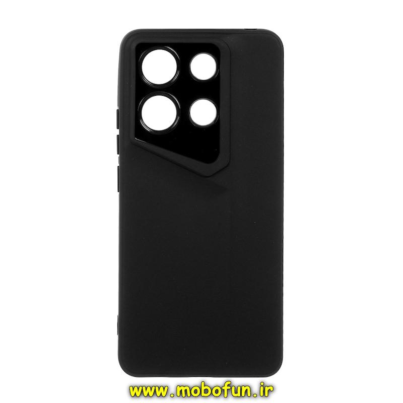 قاب گوشی Redmi Note 13 4G شیائومی Porsche Design سیلیکونی ژله ای محافظ لنز دار مشکی کد 26002