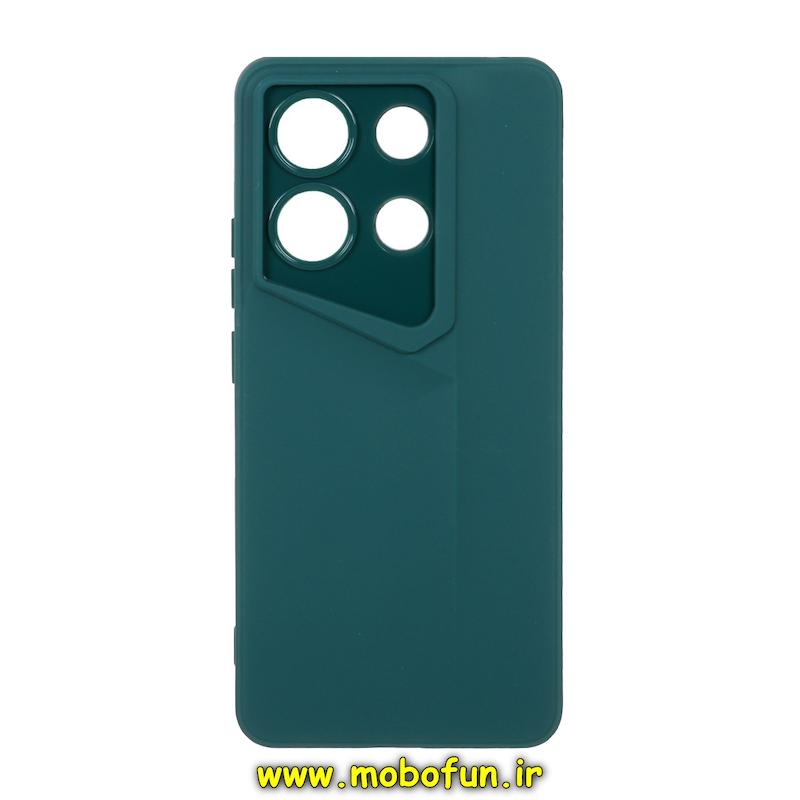 قاب گوشی Redmi Note 13 4G شیائومی Porsche Design سیلیکونی ژله ای محافظ لنز دار سبز کد 26003