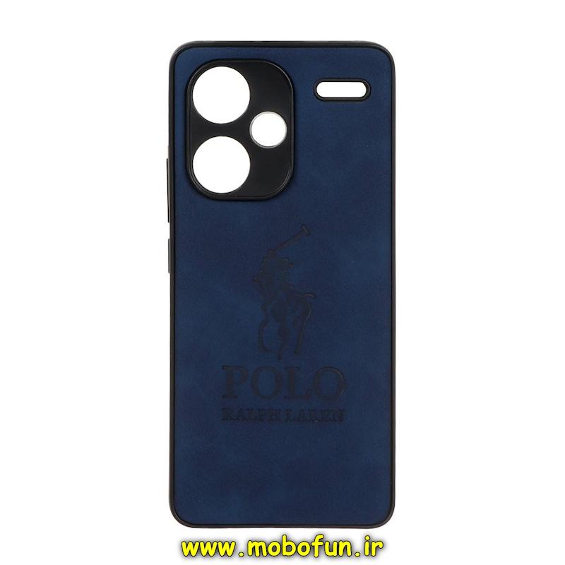 قاب گوشی Redmi Note 13 Pro Plus شیائومی طرح ژله ای چرمی جیر ساده پولو POLO RALPH سرمه ای کد 26031
