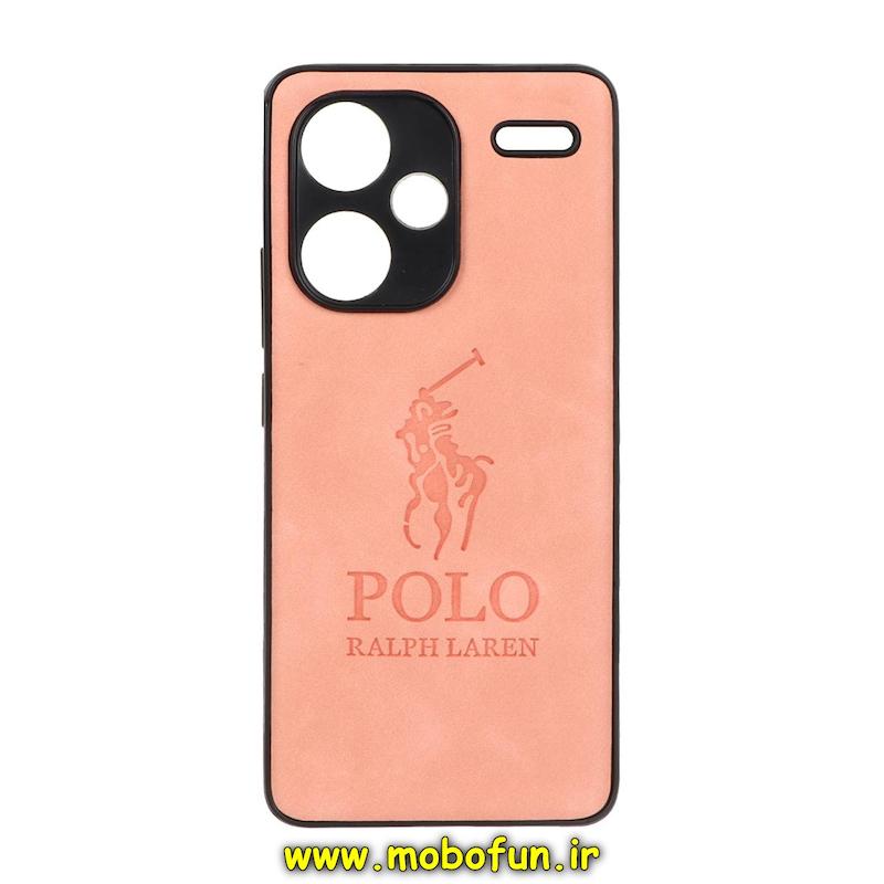 قاب گوشی Redmi Note 13 Pro Plus شیائومی طرح ژله ای چرمی جیر ساده پولو POLO RALPH صورتی کد 26032
