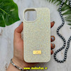 قاب گوشی iPhone 13 - iPhone 14 آیفون نگین دار سواروسکی پلاک فلزی اورجینال محافظ لنز دار سفید کد 14305