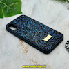 قاب گوشی iPhone X - iPhone XS آیفون نگین دار سواروسکی پلاک فلزی اورجینال محافظ لنز دار سورمه ایی کد 14311