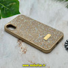 قاب گوشی iPhone X - iPhone XS آیفون نگین دار سواروسکی پلاک فلزی اورجینال محافظ لنز دار کرم کد 14314