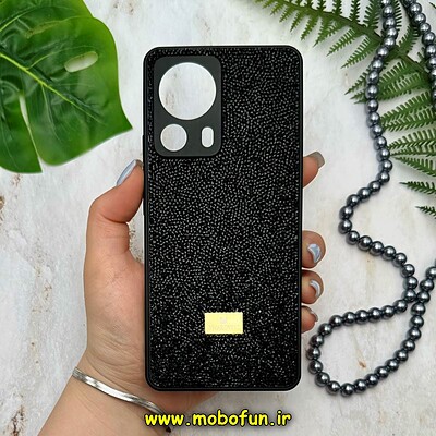 قاب گوشی Xiaomi 13 Lite شیائومی نگین دار سواروسکی پلاک فلزی اورجینال محافظ لنز دار مشکی کد 14355