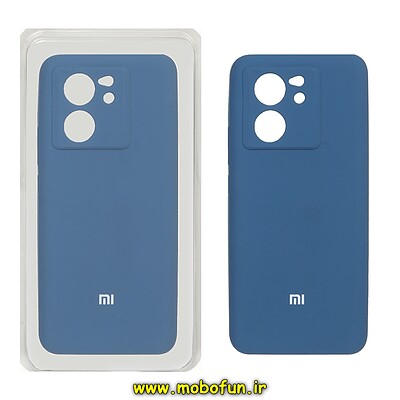 قاب گوشی Xiaomi 13T - Xiaomi 13T Pro شیائومی سیلیکونی اورجینال پاک کنی درجه یک زیربسته محافظ لنزدار آبی تیره کد 26071