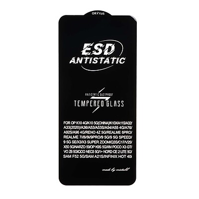 گلس گوشی شیشه ای اریگزوس ORYXUS میتوبل ESD ANTISTATIC اورجینال برای Galaxy A21S / Galaxy F52 / Poco X3 GT کد 26122