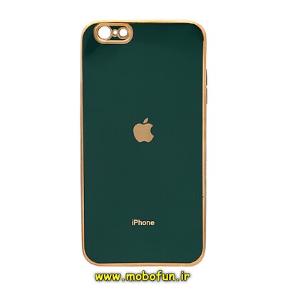 قاب گوشی iPhone 6 Plus - iPhone 6S Plus آیفون طرح ژله ای مای کیس گلد لاین دور طلایی محافظ لنز دار سبز تیره کد 26216